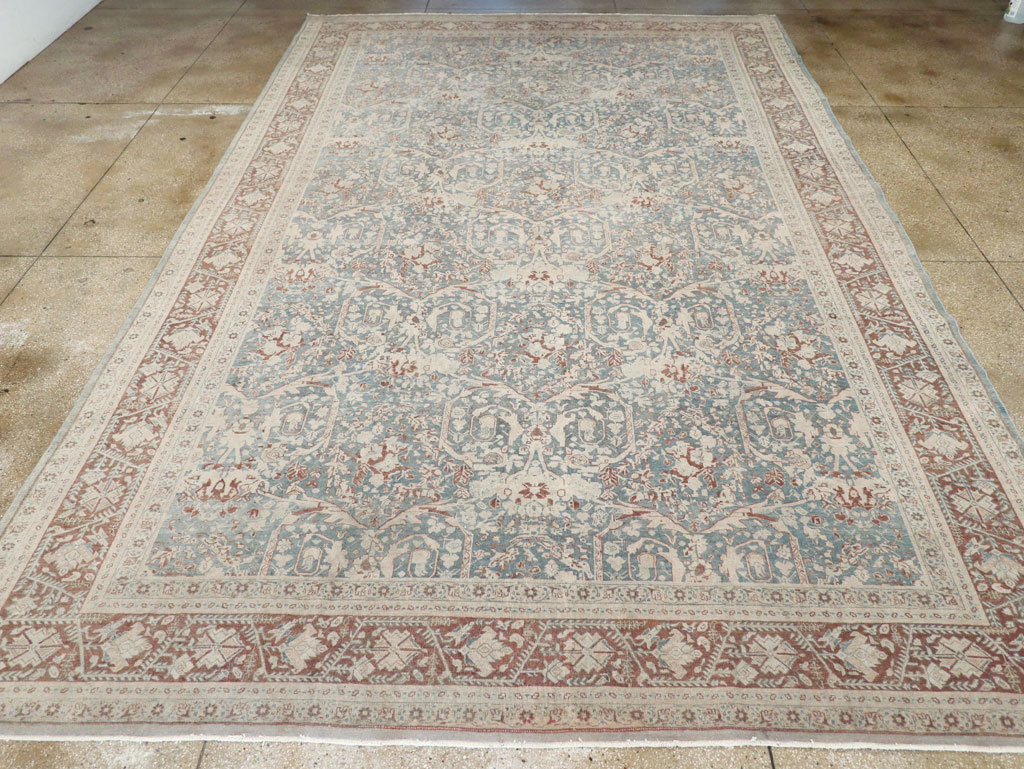 Antique Persian Tabriz Large Room Size Carpet, No.30689 - Staging