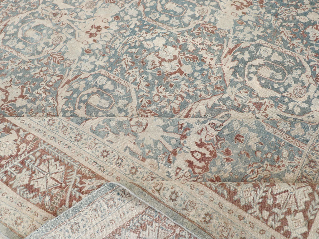 Antique Persian Tabriz Large Room Size Carpet, No.30689 - Staging