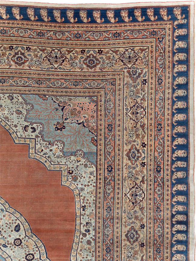 Antique Persian Tabriz Haji Jalili Carpet, No.30690 - Staging