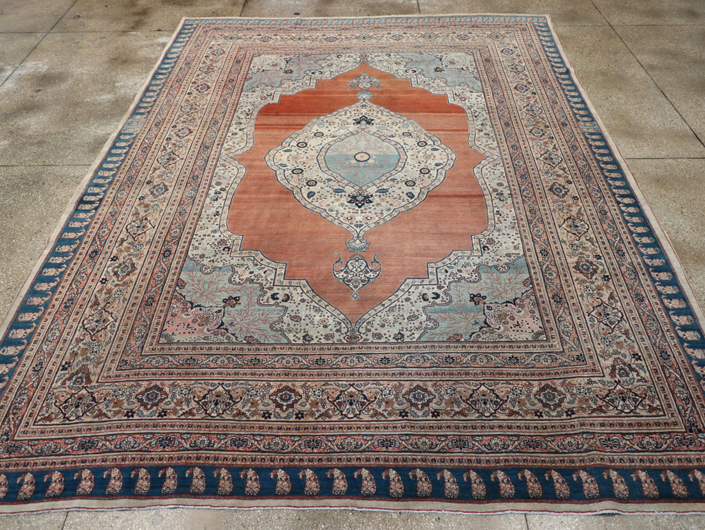 Antique Persian Tabriz Haji Jalili Carpet, No.30690 - Staging