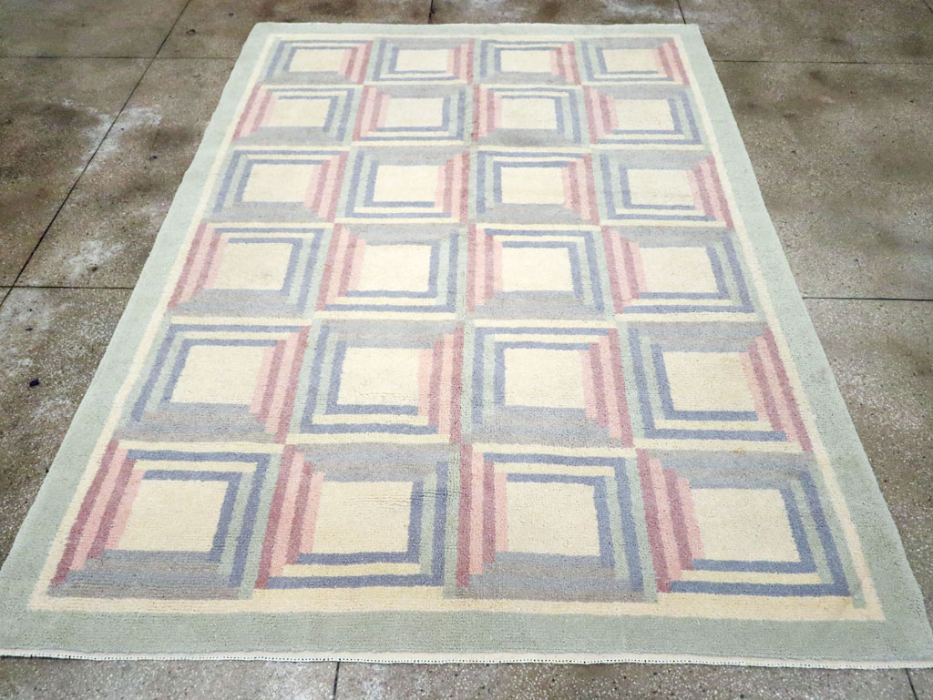 Vintage Spanish Art Deco Room Size Carpet, No.30694 - Staging