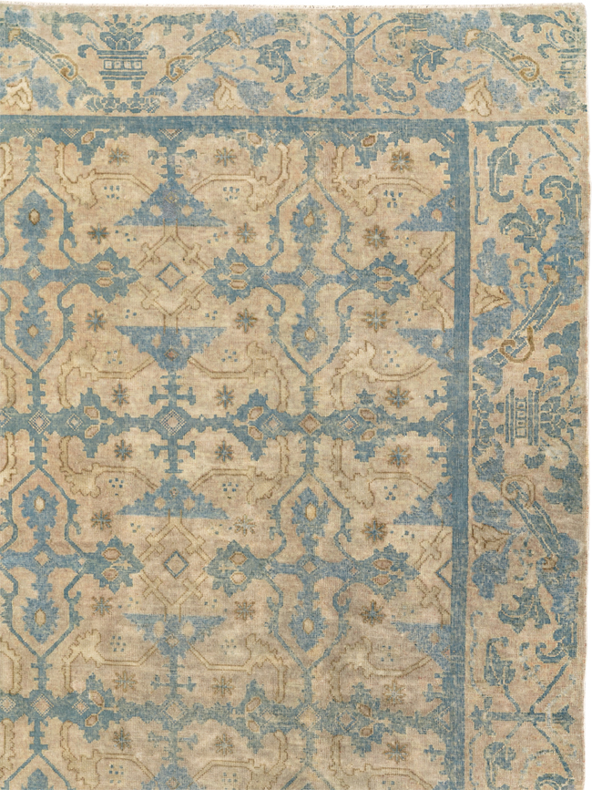 Antique Chinese Cuenca Square Room Size Carpet, No.30696 - Staging