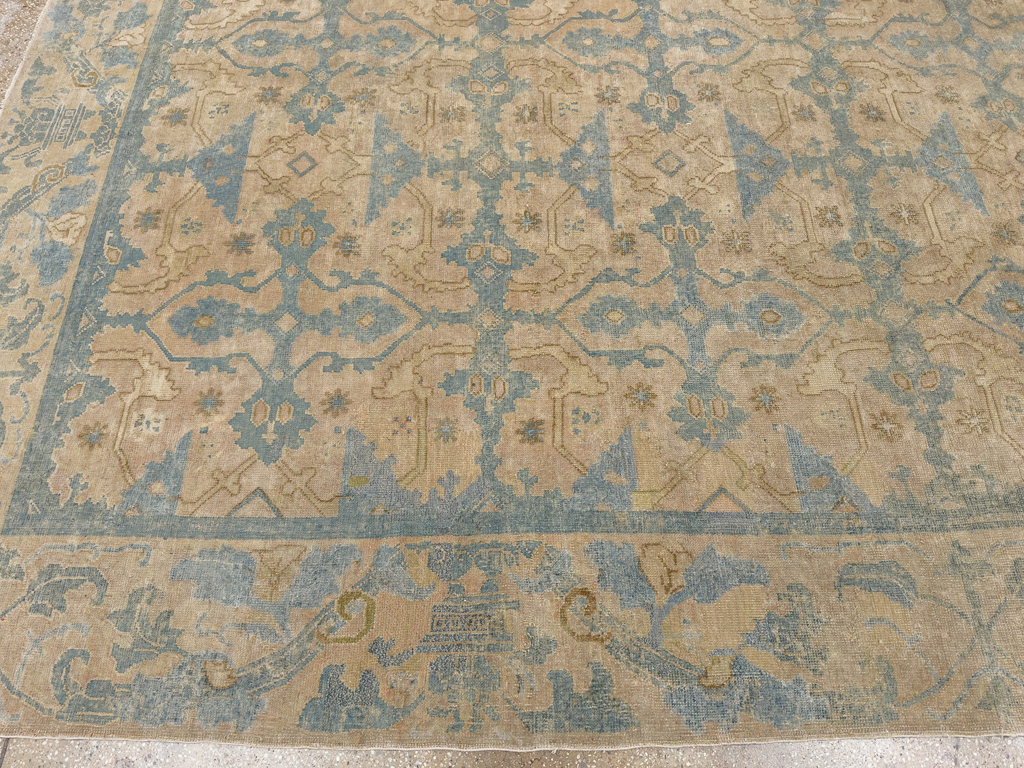 Antique Chinese Cuenca Square Room Size Carpet, No.30696 - Staging