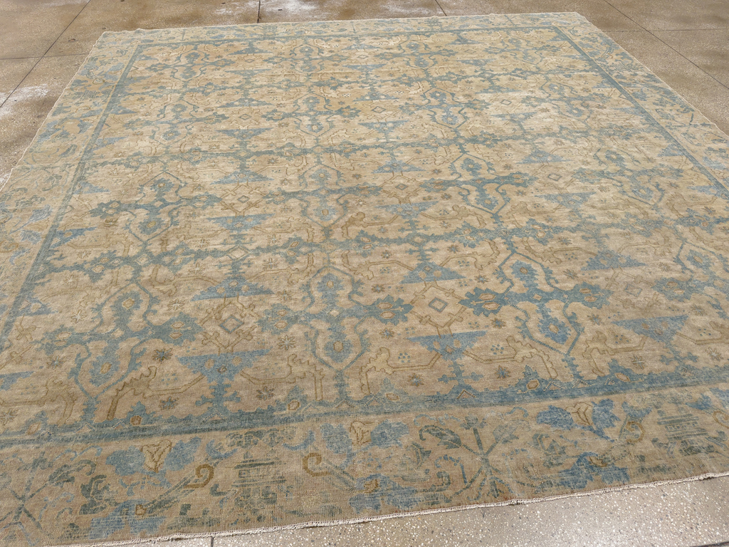 Antique Chinese Cuenca Square Room Size Carpet, No.30696 - Staging