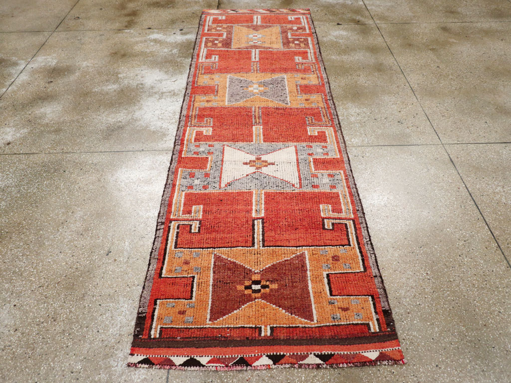 Vintage Turkish Anatolian Tribal Runner, No.30706 - Staging