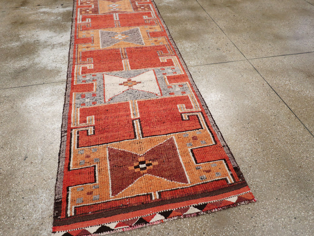 Vintage Turkish Anatolian Tribal Runner, No.30706 - Staging
