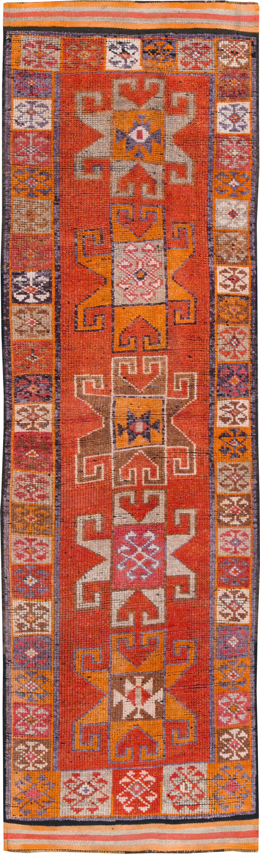 Vintage Turkish Anatolian Tribal Runner, No.30709 - Staging