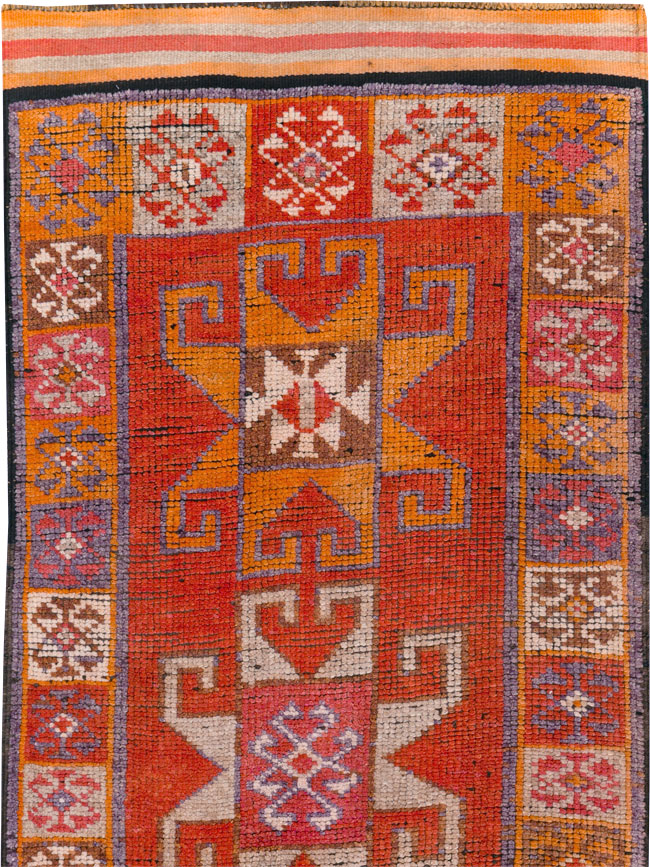 Vintage Turkish Anatolian Tribal Runner, No.30709 - Staging