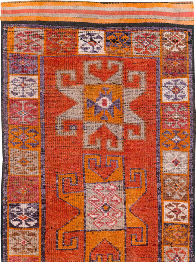 Vintage Turkish Anatolian Tribal Runner, No.30709 - Staging