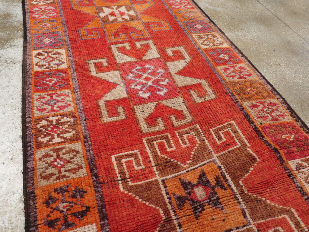Vintage Turkish Anatolian Tribal Runner, No.30709 - Staging