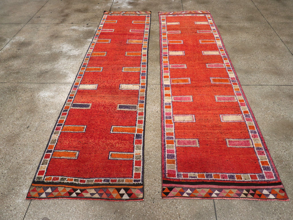 Vintage Turkish Anatolian Tribal Runner (Pair: 2 of 2), No.30717 - Staging