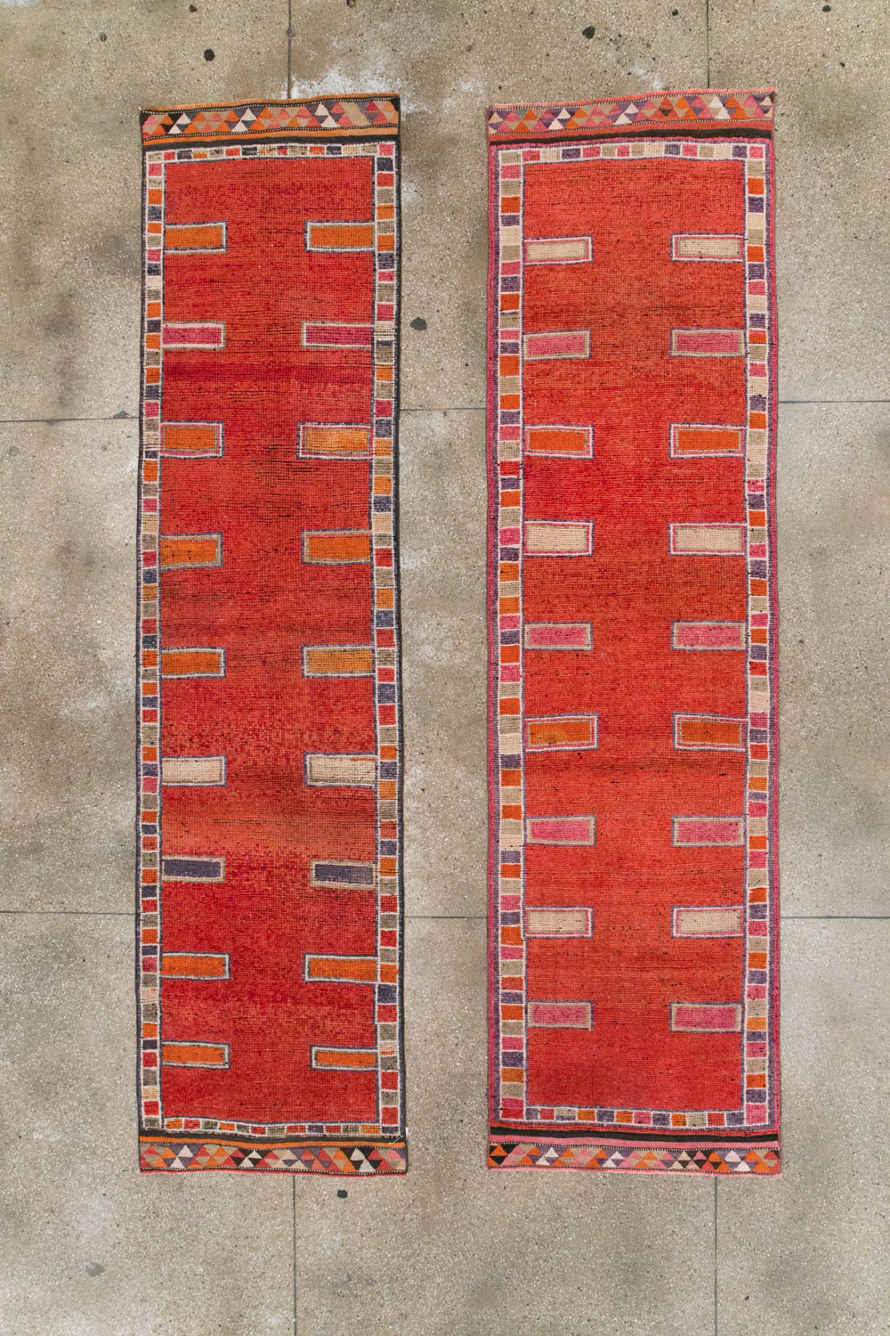 Vintage Turkish Anatolian Tribal Runner (Pair: 2 of 2), No.30717 - Staging