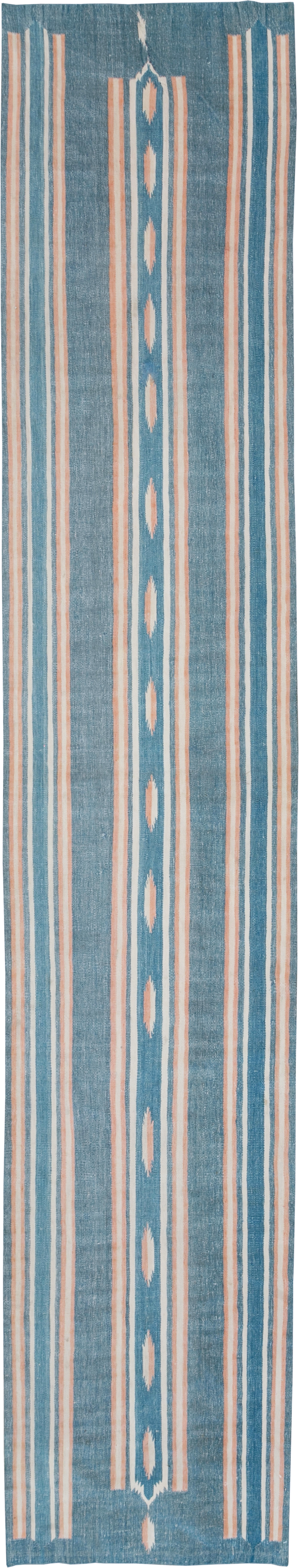 Vintage Indian Flatweave Dhurrie Runner, No.30720 - Staging