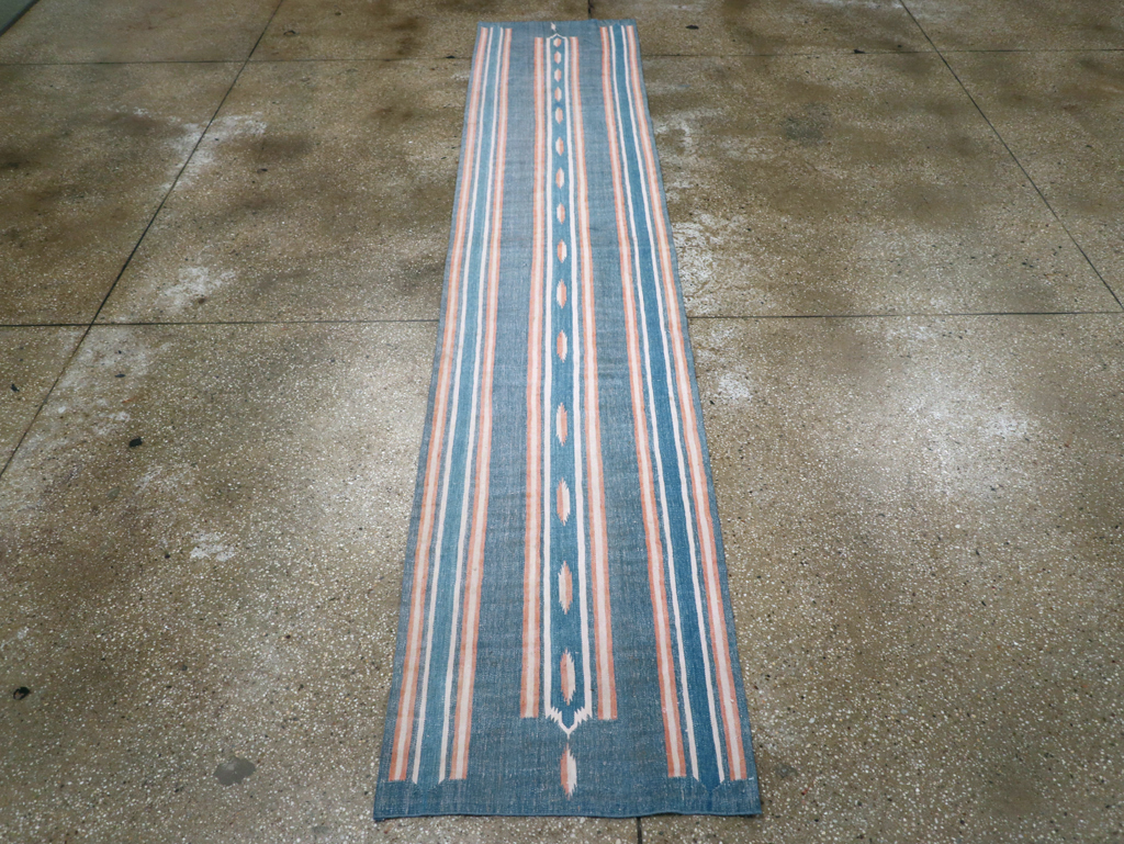 Vintage Indian Flatweave Dhurrie Runner, No.30720 - Staging
