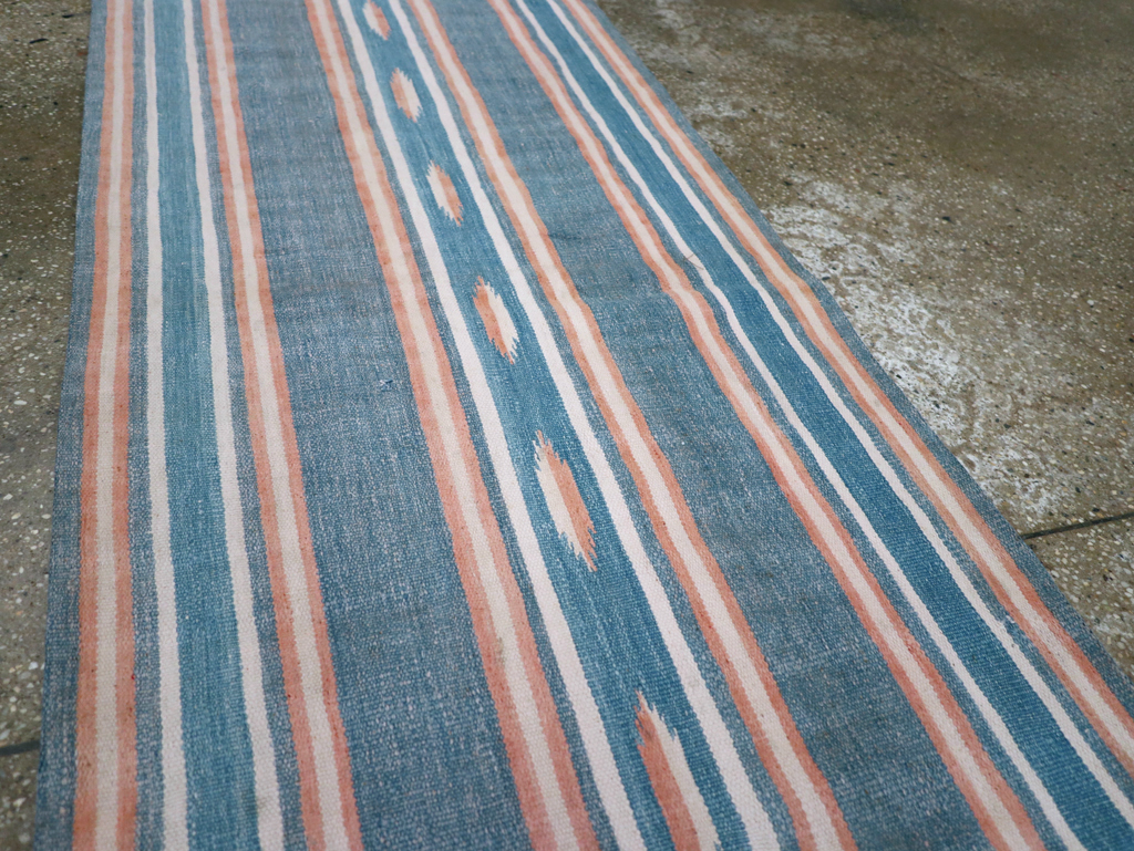 Vintage Indian Flatweave Dhurrie Runner, No.30720 - Staging