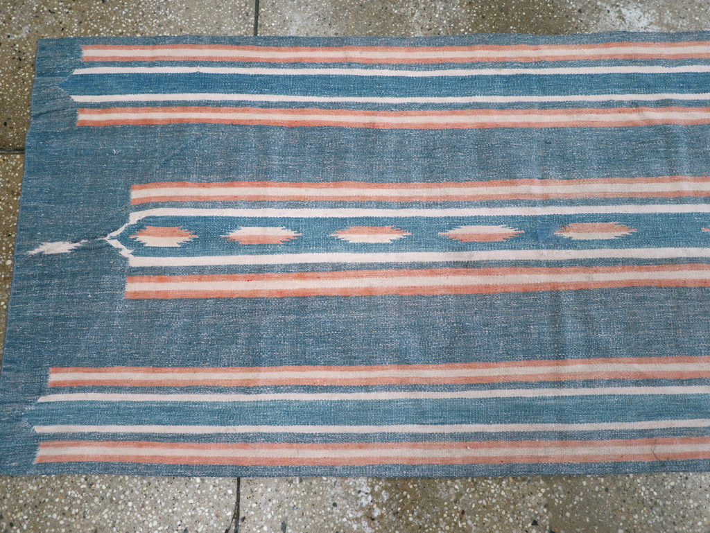 Vintage Indian Flatweave Dhurrie Runner, No.30720 - Staging