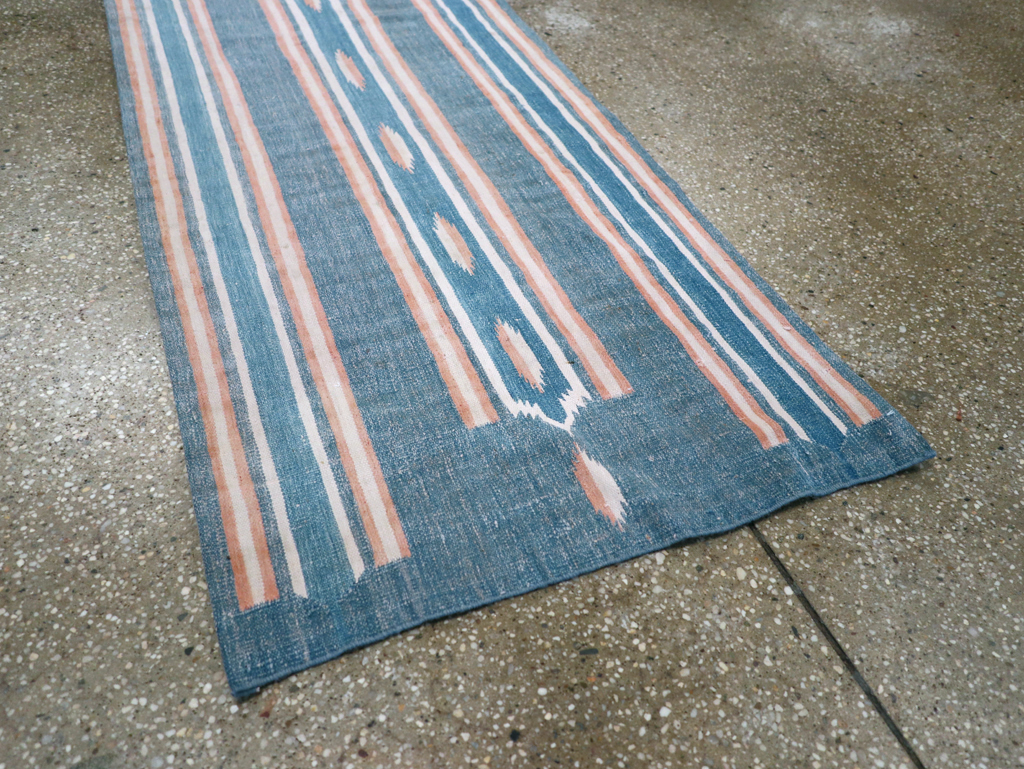 Vintage Indian Flatweave Dhurrie Runner, No.30720 - Staging