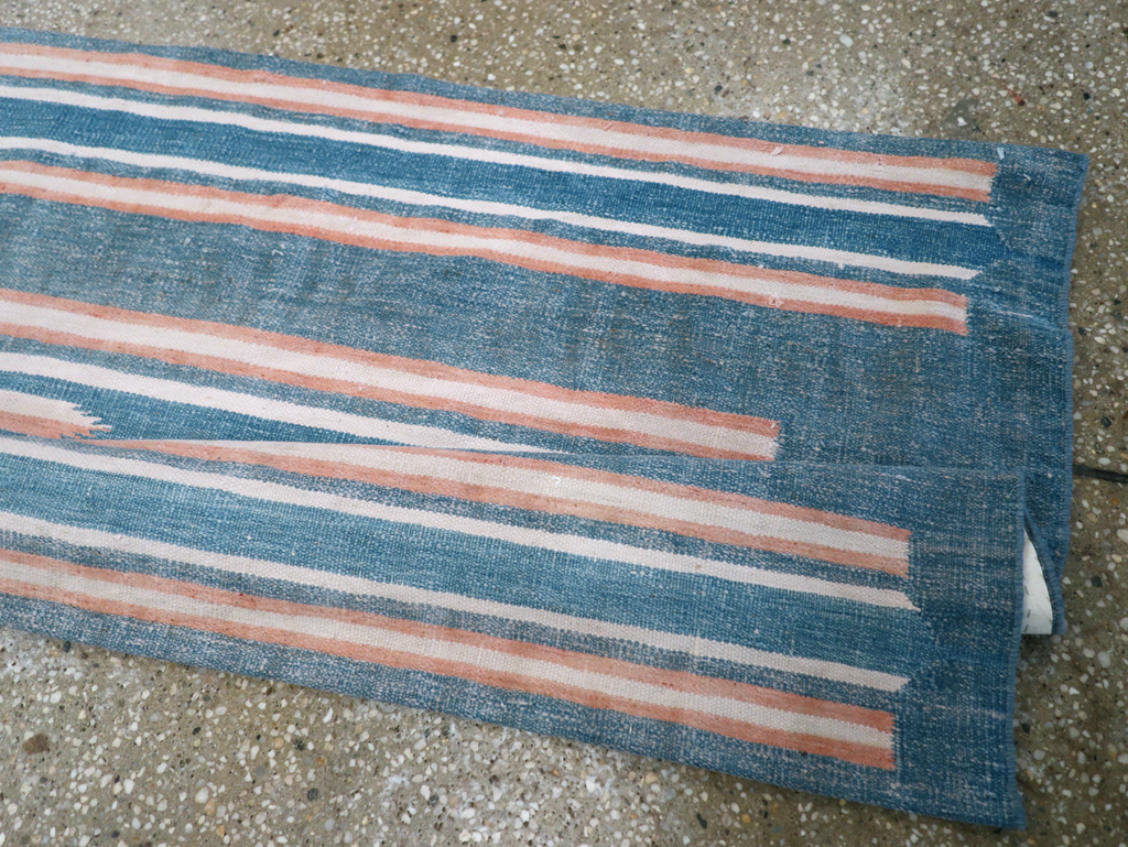 Vintage Indian Flatweave Dhurrie Runner, No.30720 - Staging