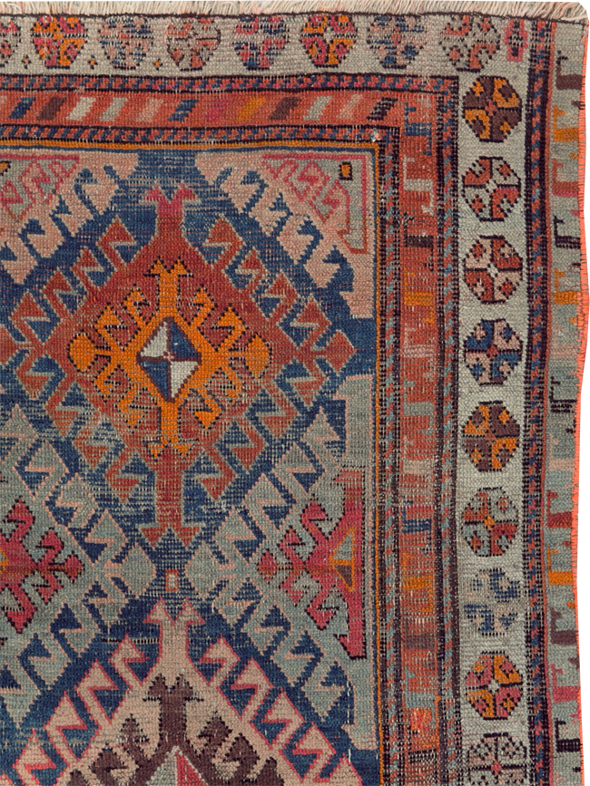 Antique Caucasian Throw Rug, No.30725 - Staging