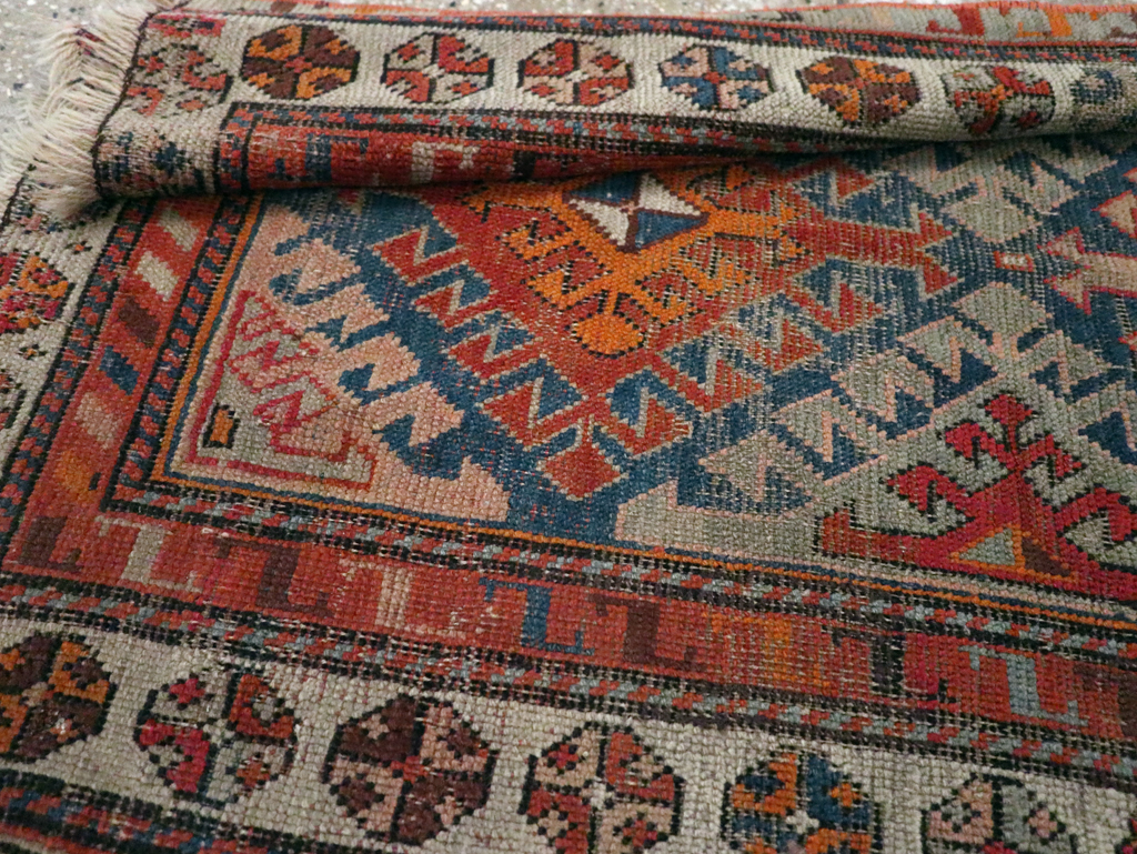 Antique Caucasian Throw Rug, No.30725 - Staging