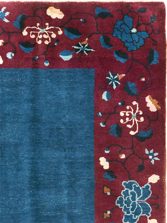 Vintage Chinese Art Deco Accent Carpet, No.30730 - Staging