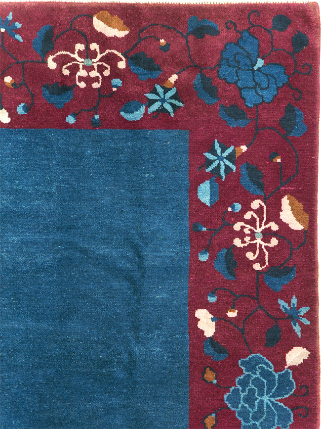 Vintage Chinese Art Deco Accent Carpet, No.30730 - Staging