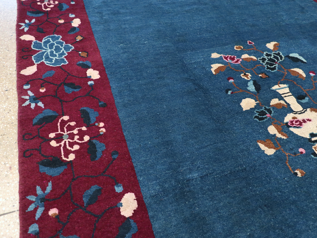 Vintage Chinese Art Deco Accent Carpet, No.30730 - Staging