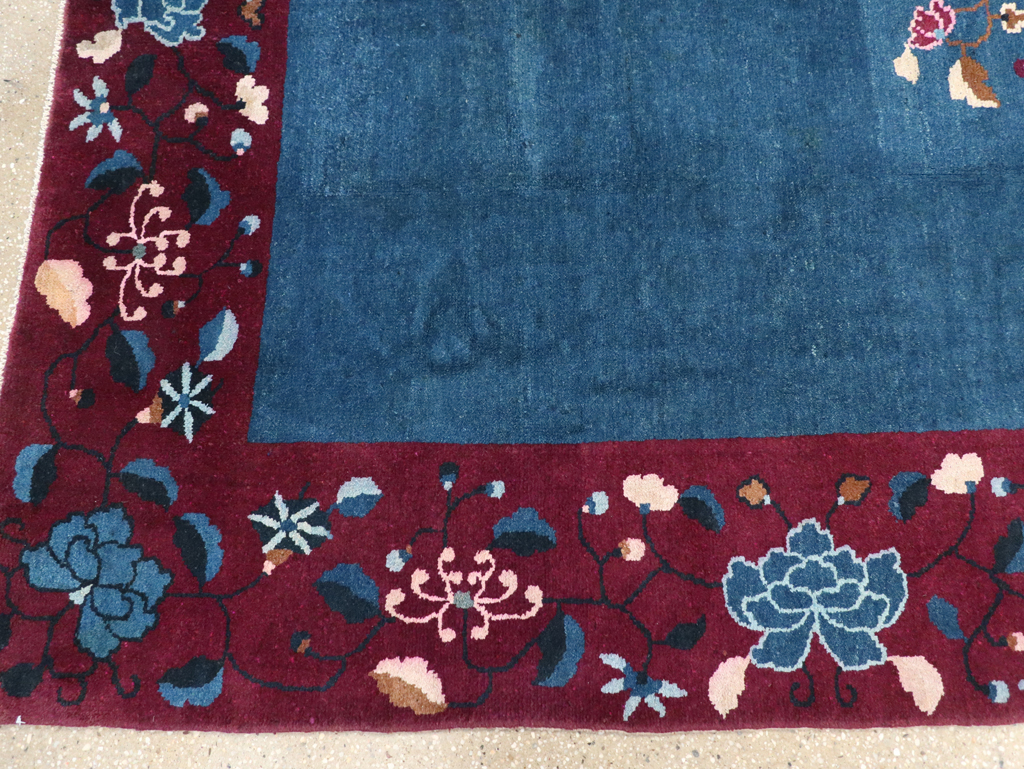 Vintage Chinese Art Deco Accent Carpet, No.30730 - Staging
