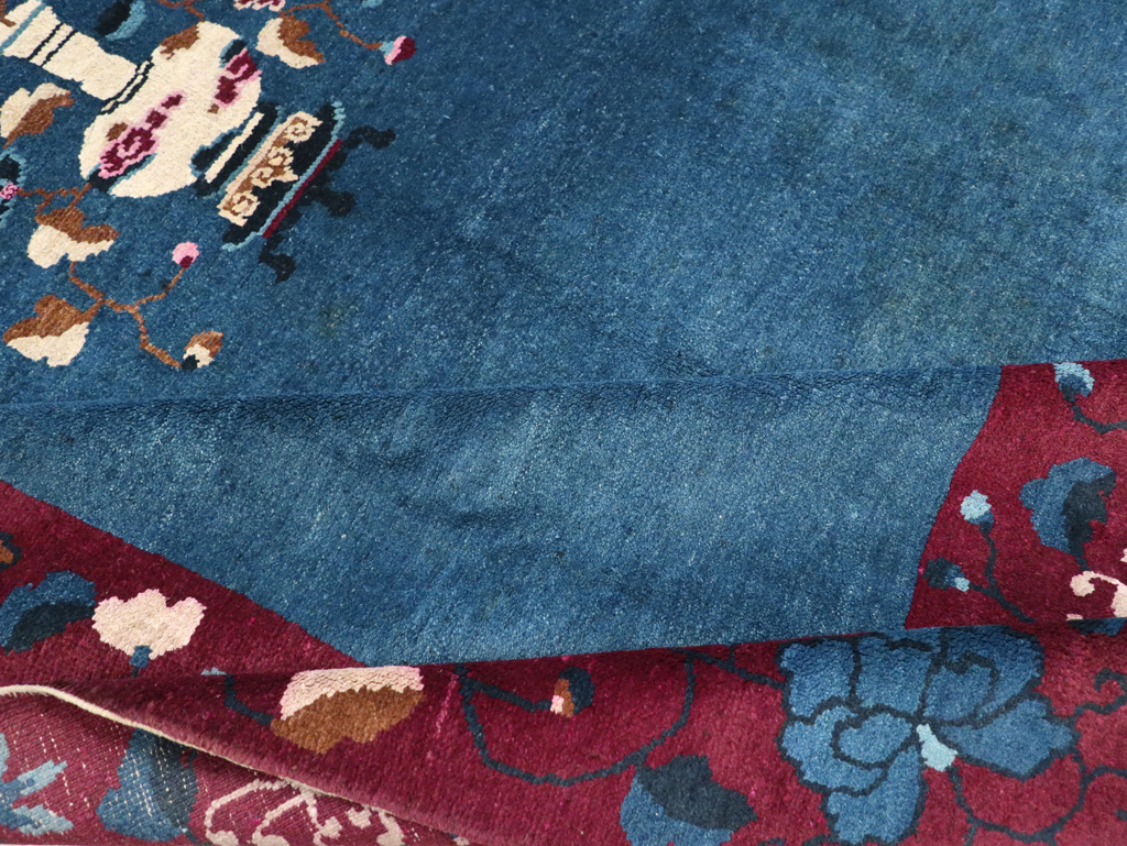 Vintage Chinese Art Deco Accent Carpet, No.30730 - Staging