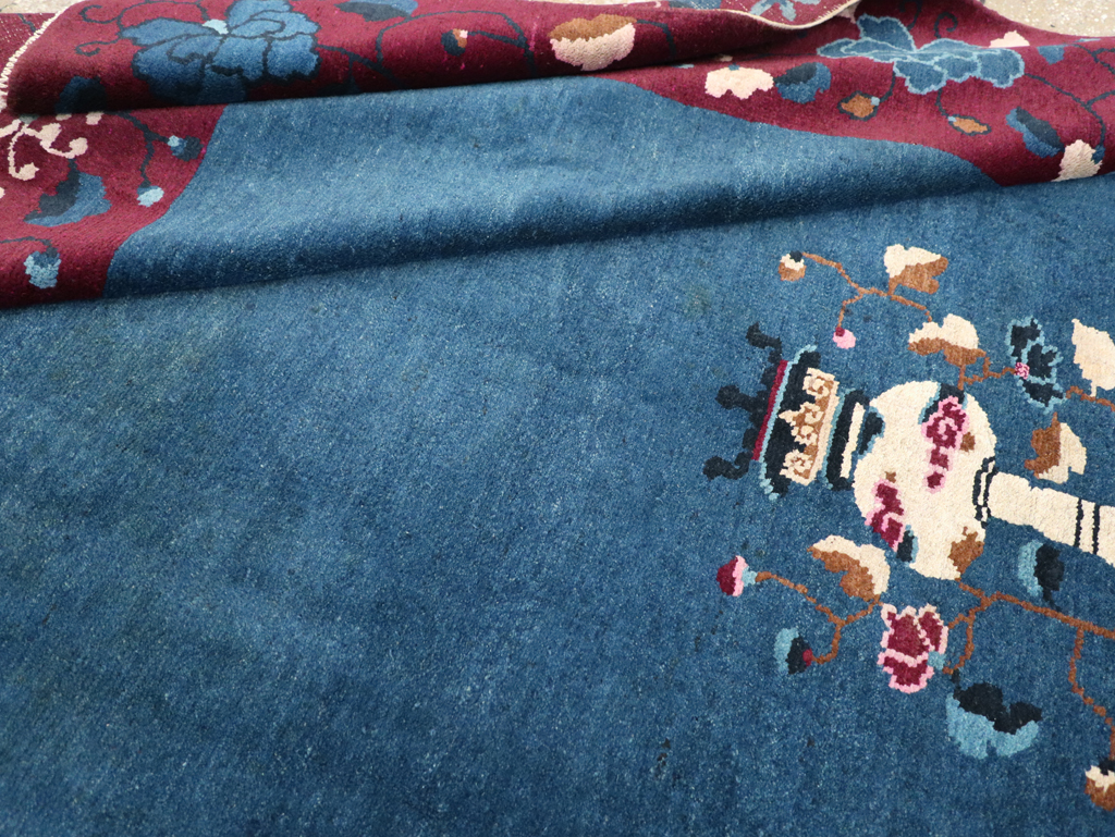 Vintage Chinese Art Deco Accent Carpet, No.30730 - Staging