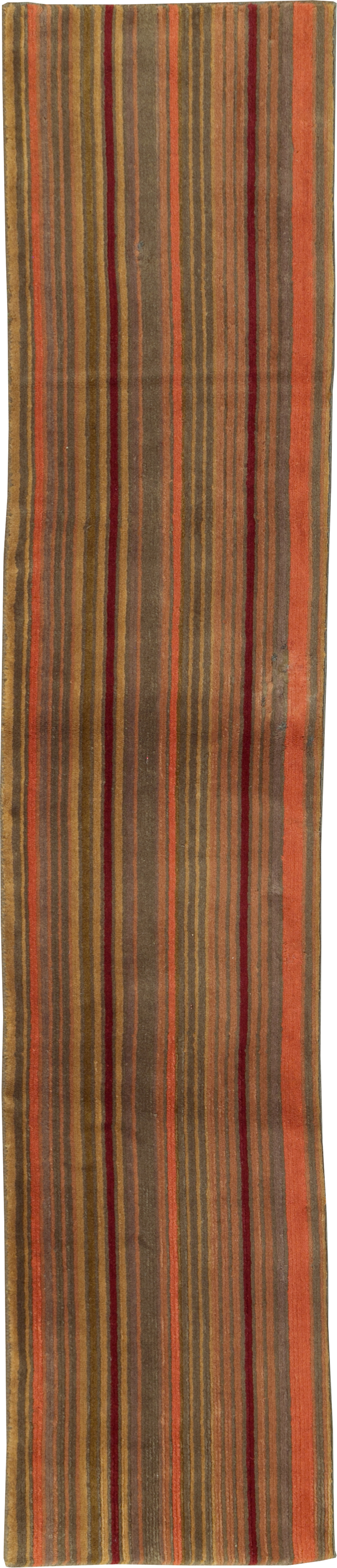 Contemporary Tibetan Striped Small Runner, No.30733 - Staging