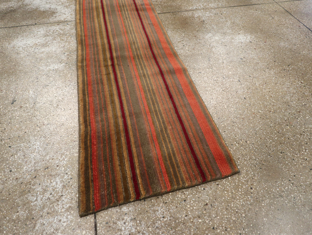 Contemporary Tibetan Striped Small Runner, No.30733 - Staging