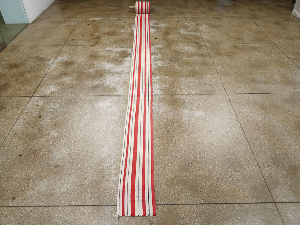 Vintage Turkish Flatweave Long Runner, No.30737 - Staging