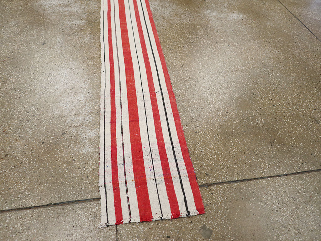 Vintage Turkish Flatweave Long Runner, No.30737 - Staging