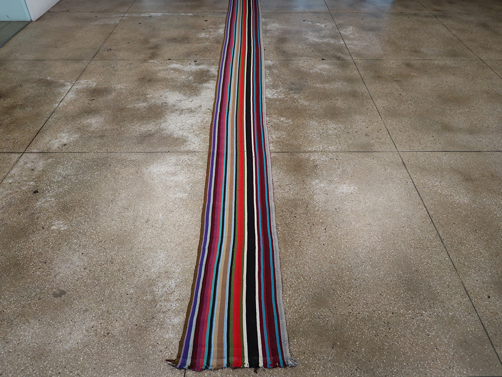 Vintage Turkish Flatweave Long Runner, No.30738 - Staging