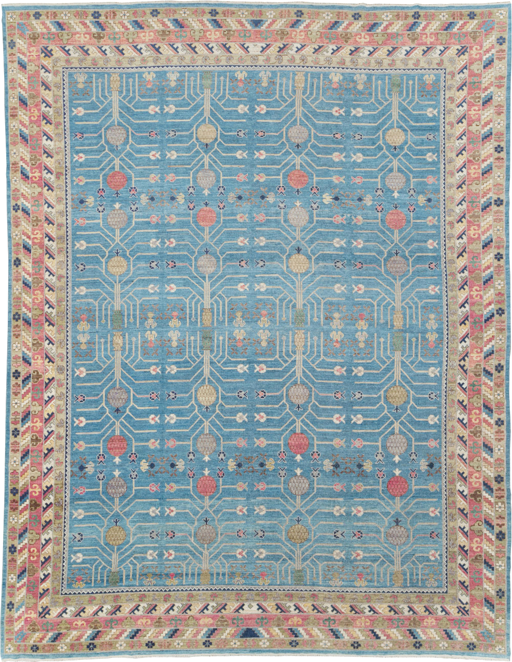 Modern East Turkestan Khotan Large Room Size Carpet, No.30742 - Staging