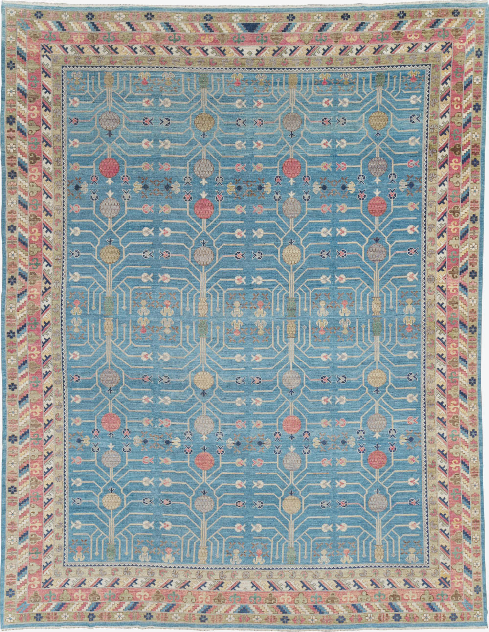 Modern East Turkestan Khotan Large Room Size Carpet, No.30742 - Staging
