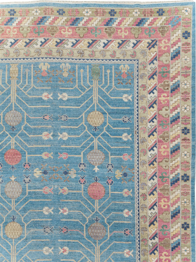 Modern East Turkestan Khotan Large Room Size Carpet, No.30742 - Staging