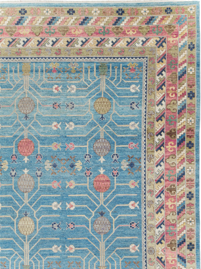Modern East Turkestan Khotan Large Room Size Carpet, No.30742 - Staging