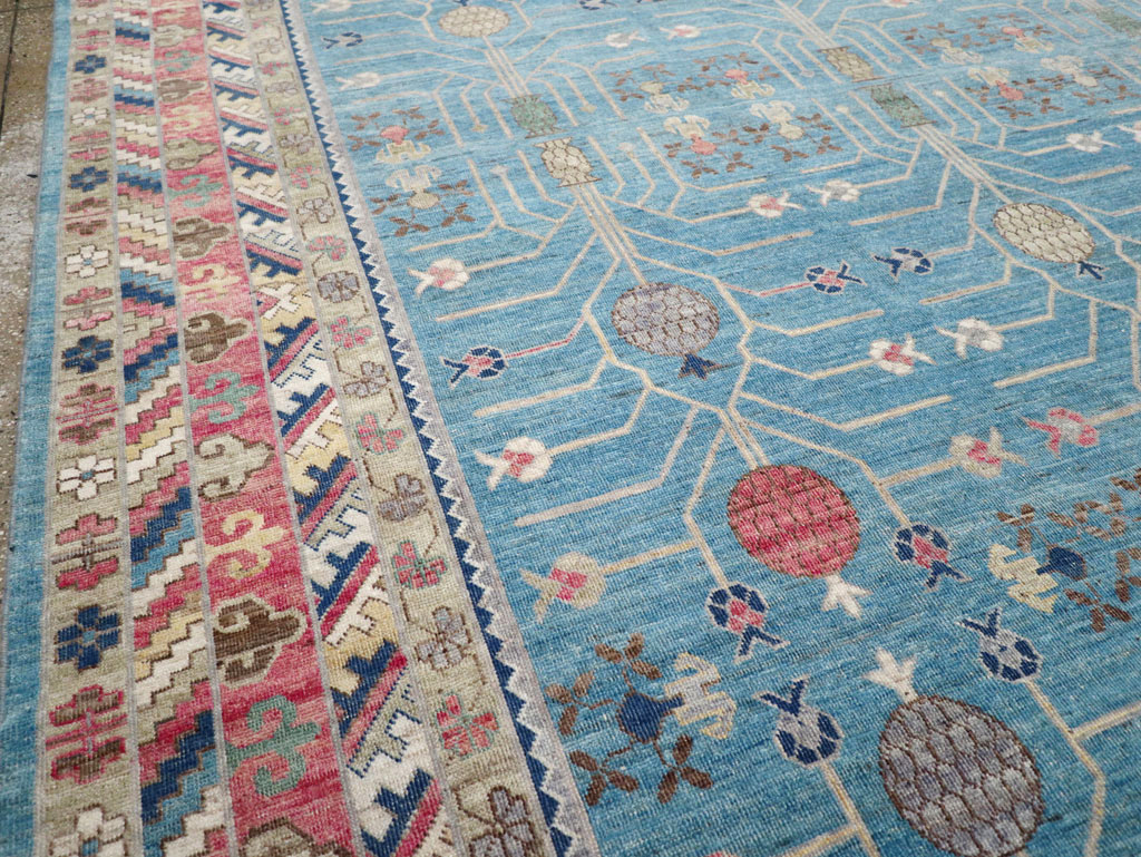Modern East Turkestan Khotan Large Room Size Carpet, No.30742 - Staging
