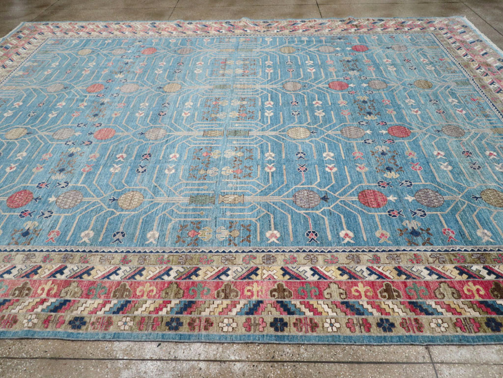 Modern East Turkestan Khotan Large Room Size Carpet, No.30742 - Staging