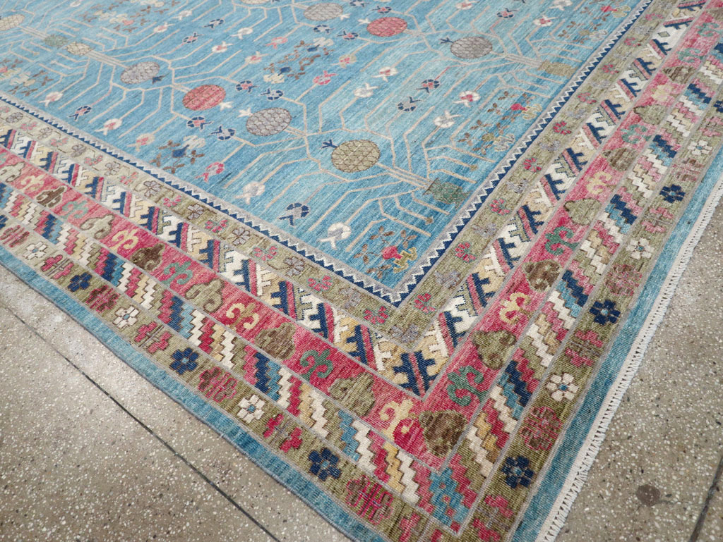 Modern East Turkestan Khotan Large Room Size Carpet, No.30742 - Staging