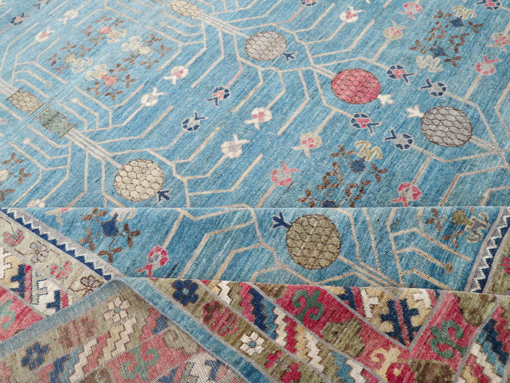 Modern East Turkestan Khotan Large Room Size Carpet, No.30742 - Staging