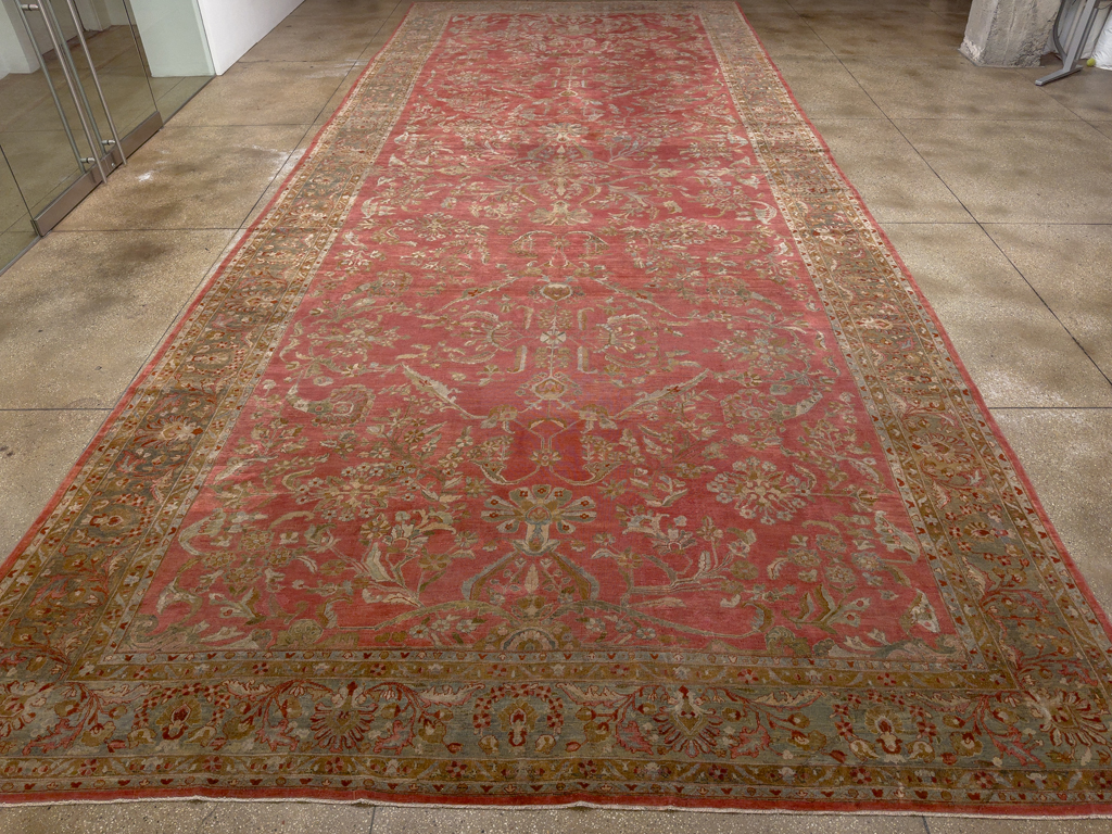 Antique Persian Sarouk Oversize Carpet, No.30743 - Staging