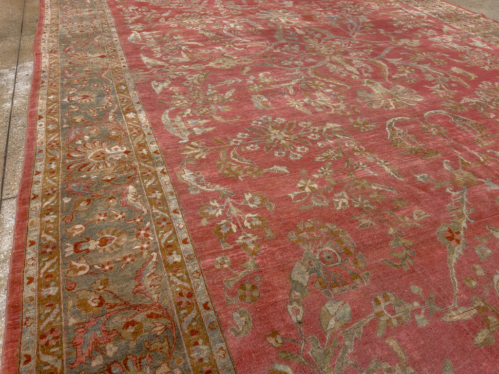 Antique Persian Sarouk Oversize Carpet, No.30743 - Staging