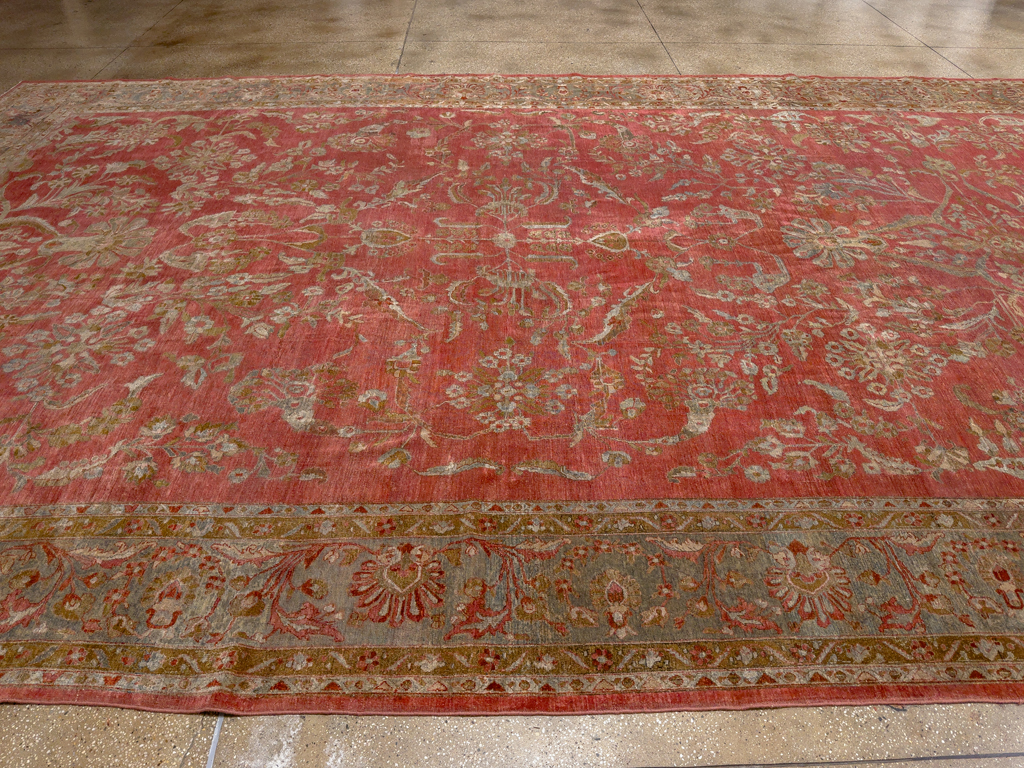 Antique Persian Sarouk Oversize Carpet, No.30743 - Staging