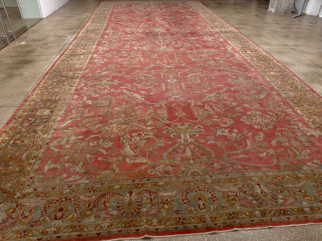 Antique Persian Sarouk Oversize Carpet, No.30743 - Staging