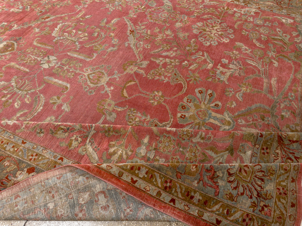 Antique Persian Sarouk Oversize Carpet, No.30743 - Staging