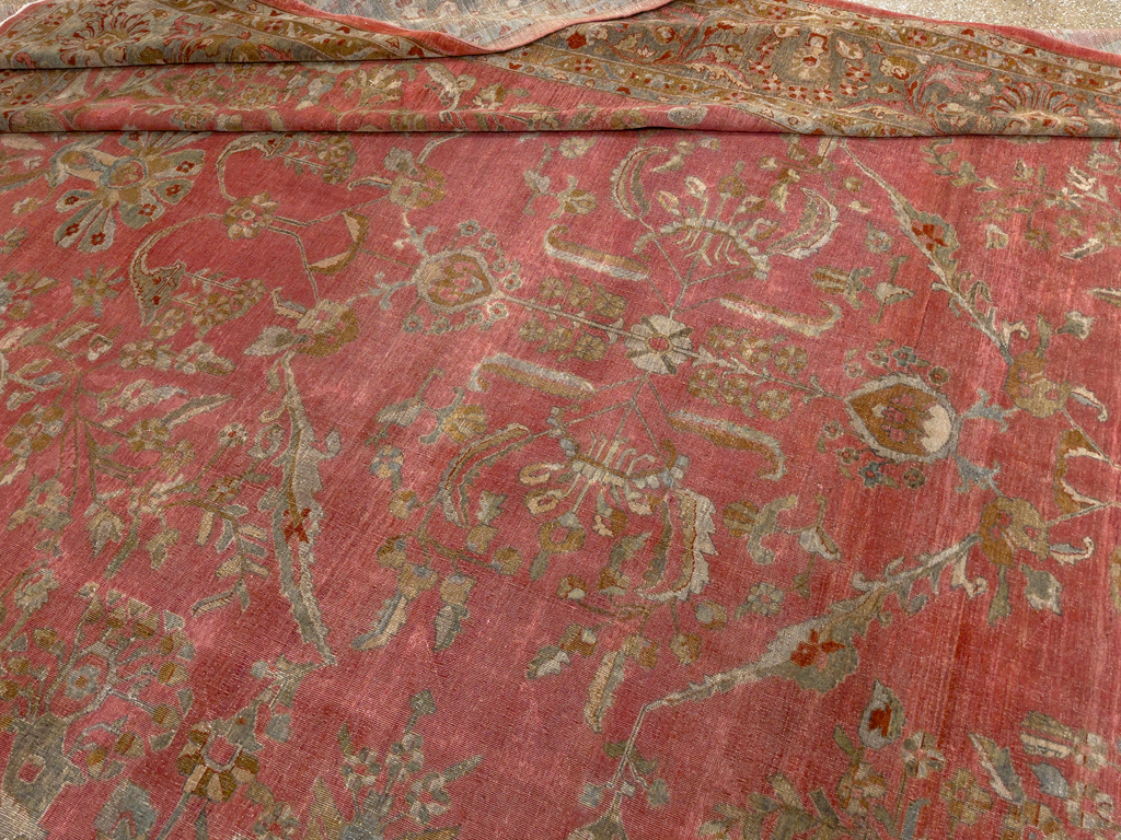 Antique Persian Sarouk Oversize Carpet, No.30743 - Staging