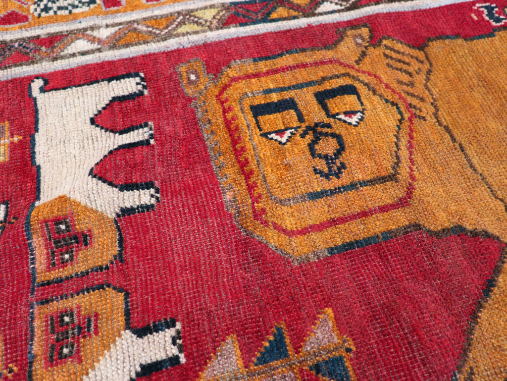 Vintage Persian Pictorial Gabbeh Rug, No.30752 - Staging